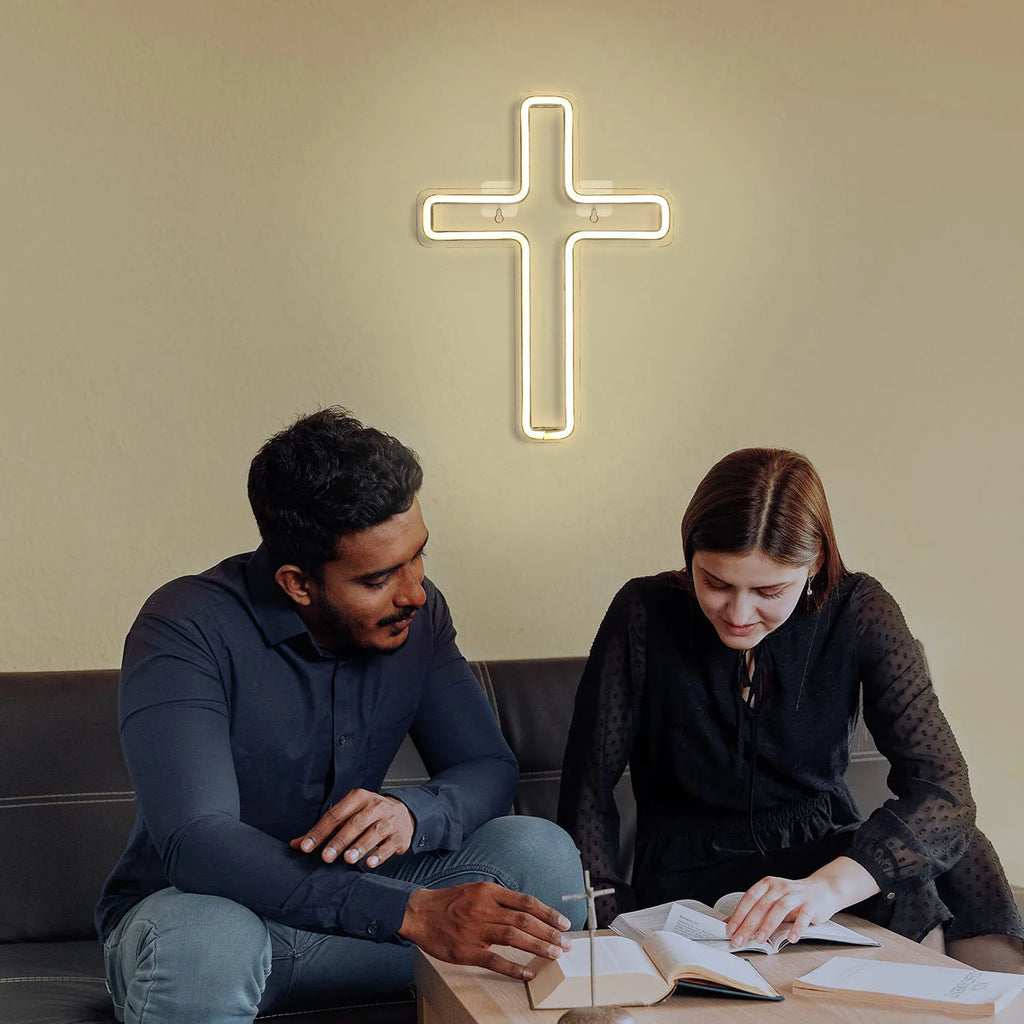 Cross Neon Glow Light