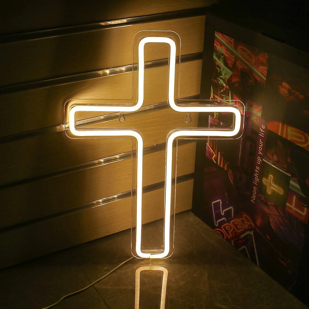 Cross Neon Glow Light
