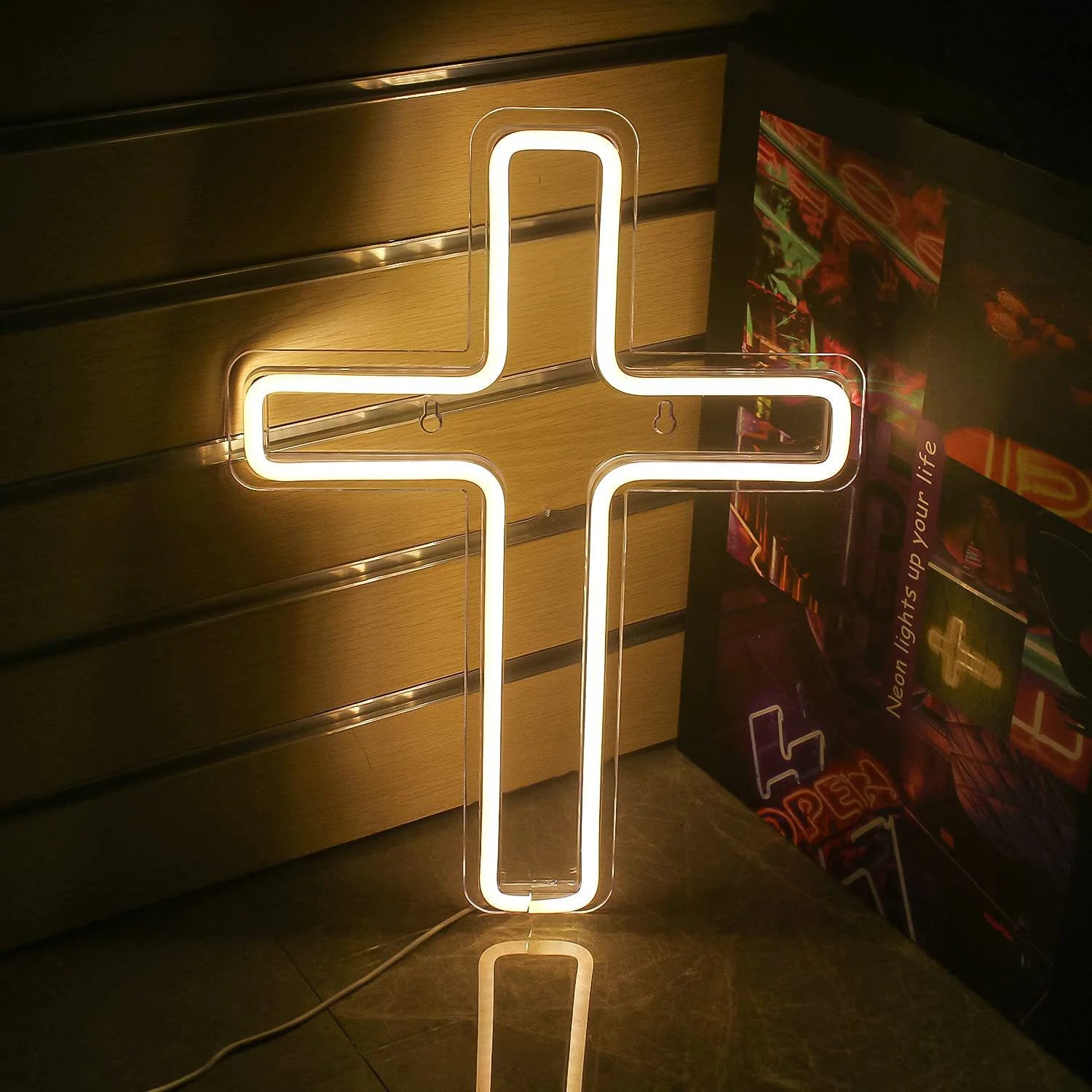 Cross Neon Glow Light