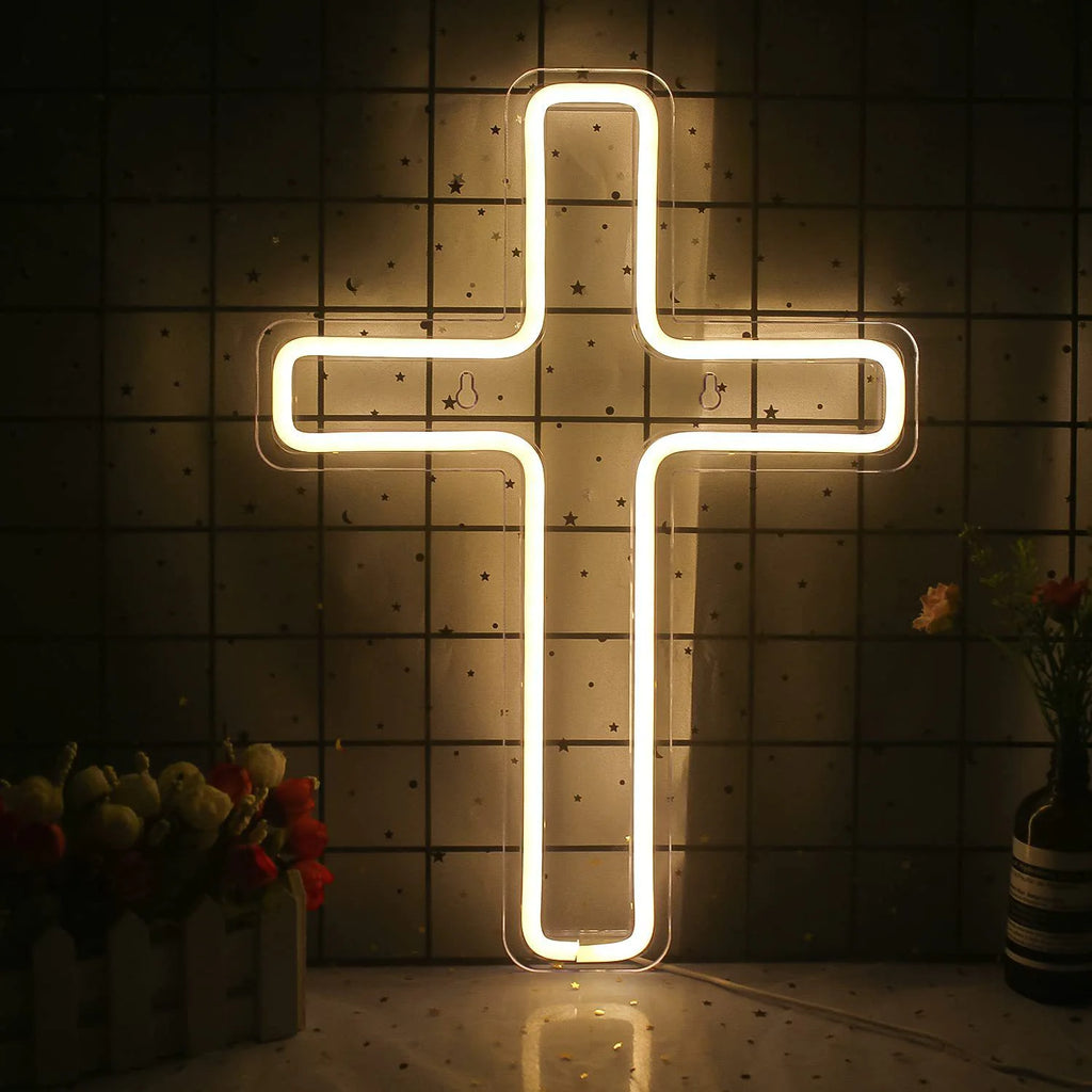 Cross Neon Glow Light