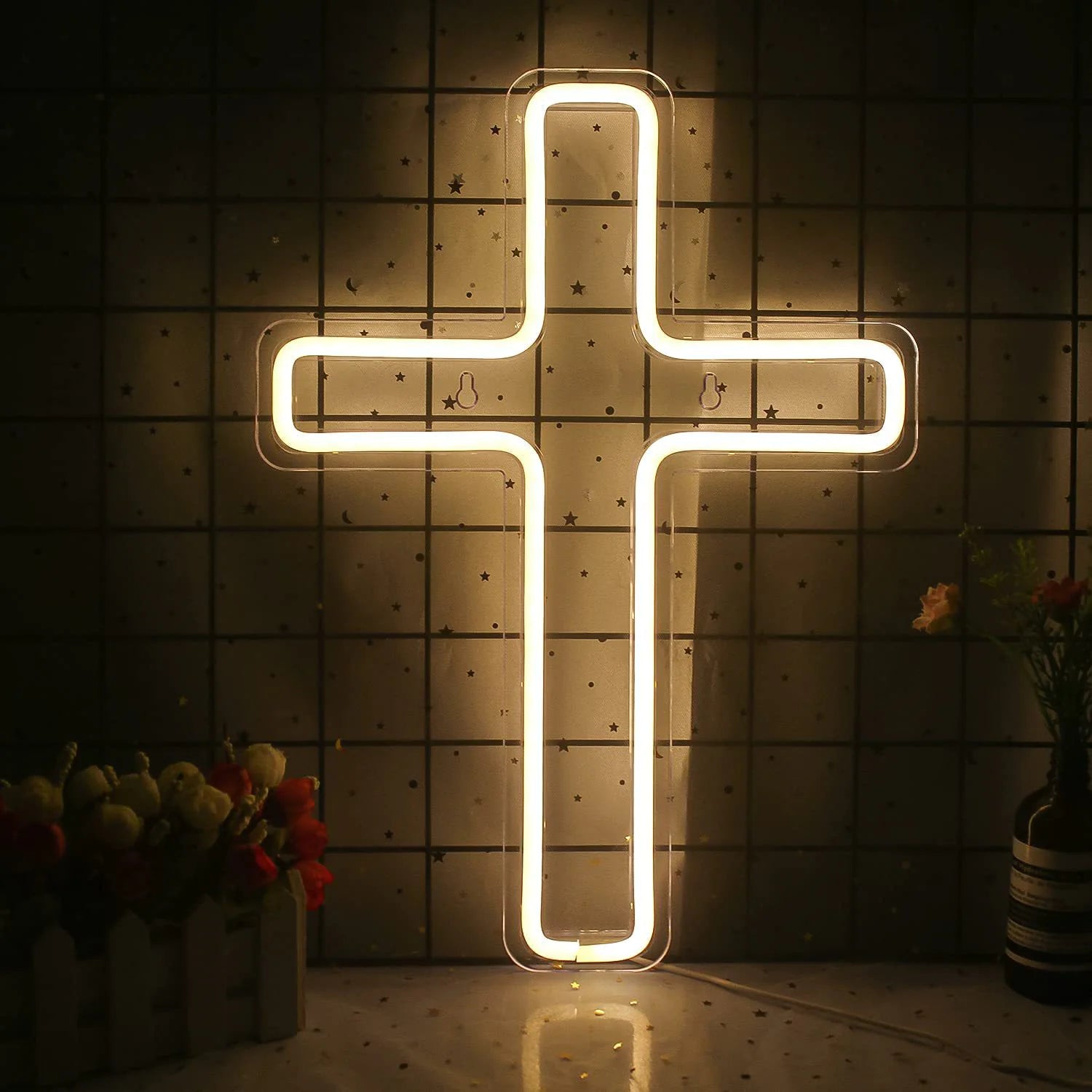 Cross Neon Glow Light