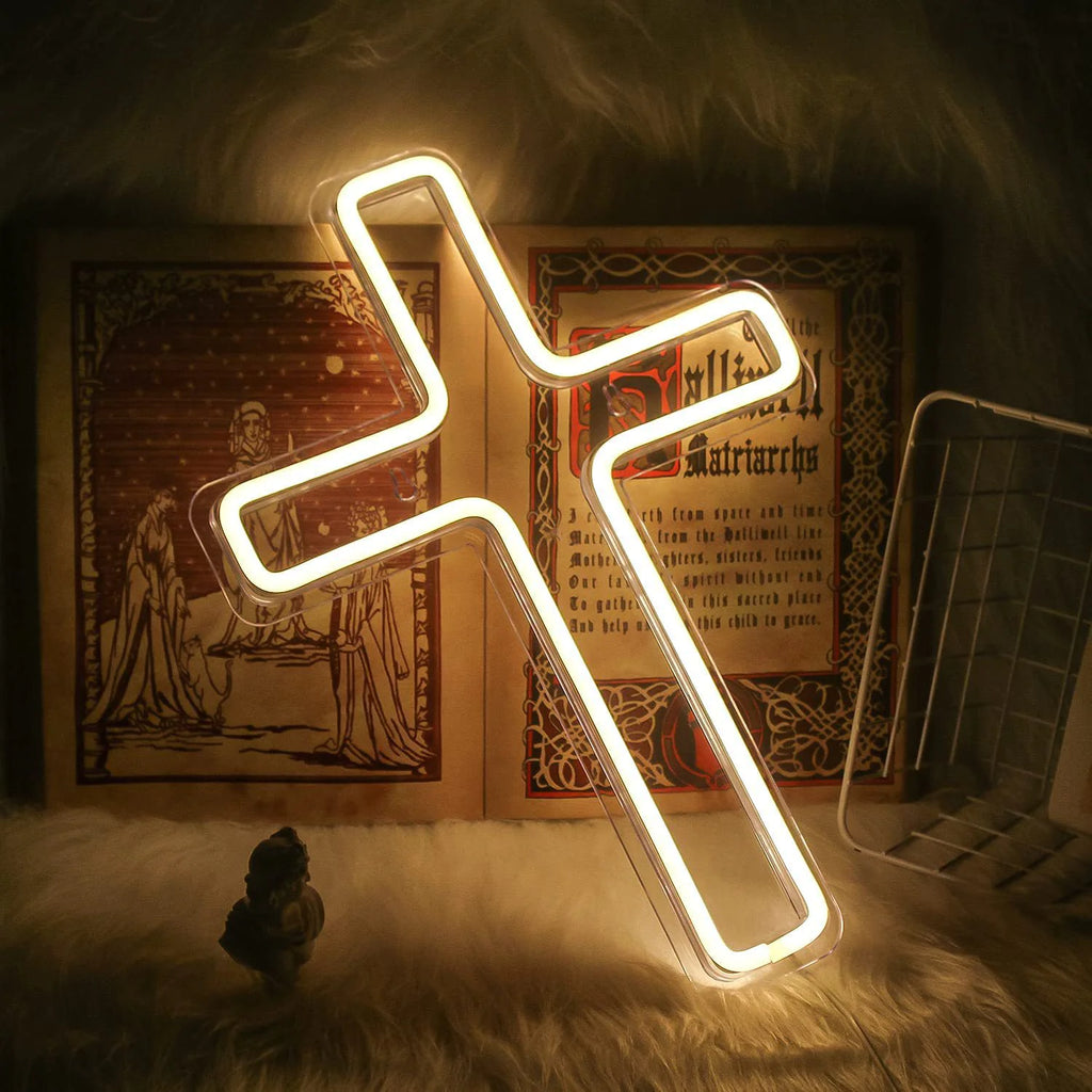 Cross Neon Glow Light